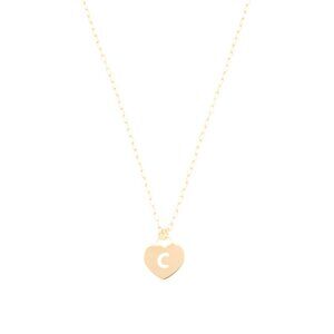 MILOR SILVER  Italy 18kt Gold Plated Sterling Silver Heart Initial Necklace